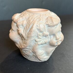 Vtg Cherub Taper Candle Stick Holder Art Nouveau Decor Angel Baroque 3D Coquette